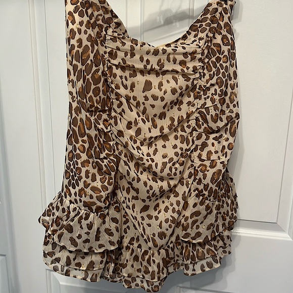 EXPRESS Cheetah Print Short Skirt - Size 16 - Picture 1 of 9